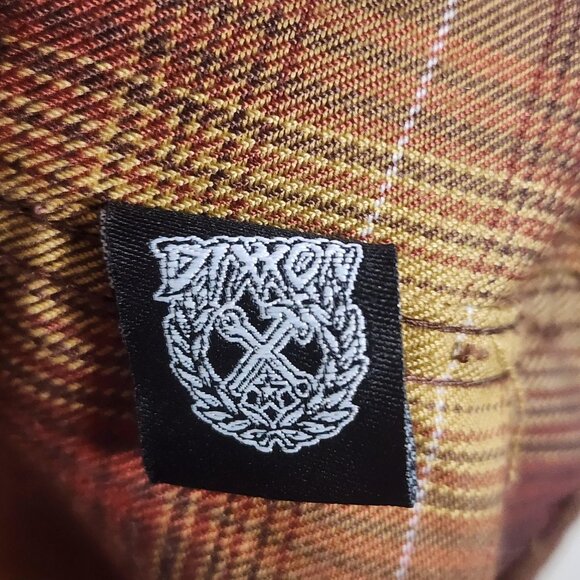 Dixxon Shirt Mens Extra Large Brown Yellow Plaid Goldfield Flannel Snap Front - Picture 7 of 11